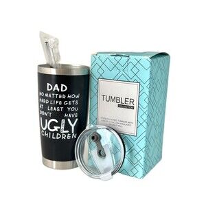 Funny Dad Tumbler 20oz Black Stainless Steel Insulated Mug Gift Father’s Day